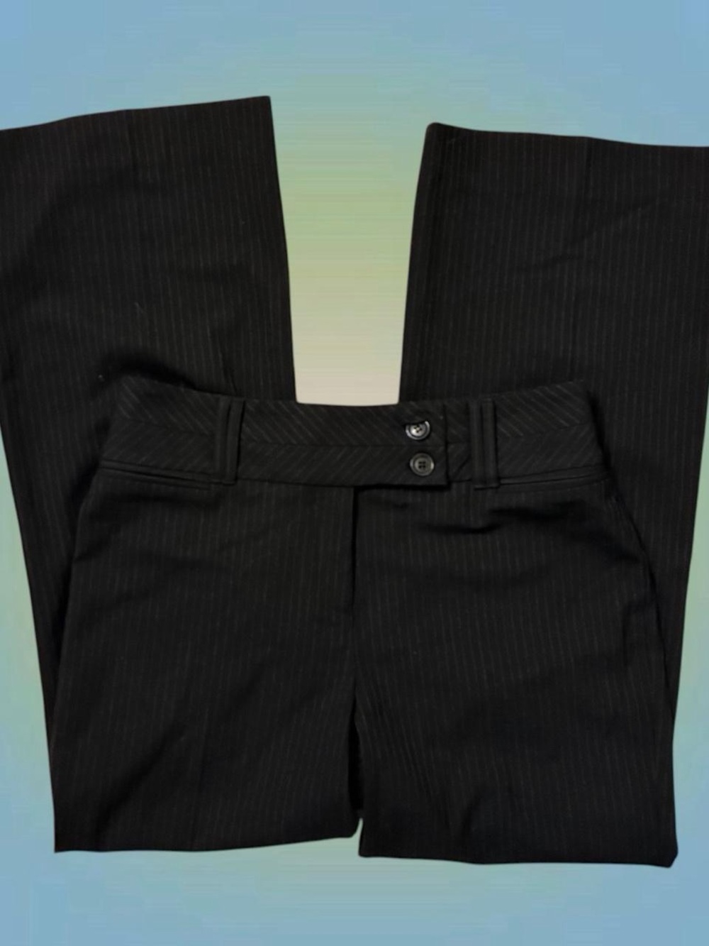 le chateau Black Pinstripe Dress Trousers